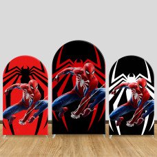 JY1603  Spider-Man Classic Logo Arch Backdrop Cover, Elastic Fabric Background for Themed Party