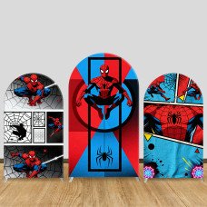 JY1614 Spider-Man Comic Panel Collage Arch Backdrop Cover, Elastic Fabric Background for Kids Party JY1614 Spider-Man Comic Panel Collage Arch Backdrop Cover, Elastic Fabric Background for Kids Party