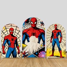 JY1622 Spider-Man Vintage Comic Style Arch Backdrop Cover, Elastic Fabric Background for Boys Birthday Party JY1622 Spider-Man Vintage Comic Style Arch Backdrop Cover, Elastic Fabric Background for Boys Birthday Party