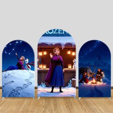 JY1624  Disney Frozen Themed Arch Backdrop Cover, Elastic Fabric Background for Princess Party