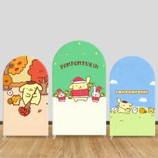 JY1630  Pompompurin Four Seasons Style Arch Backdrop Cover, Elastic Fabric Background for Festive Party