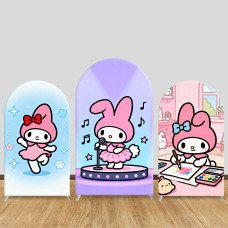 JY1634  My Melody Talent Show Style Arch Backdrop Cover, Elastic Fabric Background for Fun Party