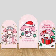 JY1639 My Melody Christmas Gift Box Style Arch Backdrop Cover, Elastic Fabric Background for Festive Party JY1639 My Melody Christmas Gift Box Style Arch Backdrop Cover, Elastic Fabric Background for Festive Party