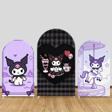 JY1647 Kuromi Amusement Park Style Arch Backdrop Cover, Elastic Fabric Background for Cute Girls Party JY1647 Kuromi Amusement Park Style Arch Backdrop Cover, Elastic Fabric Background for Cute Girls Party