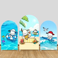 JY1666 Pochacco Summer Beach Style Arch Backdrop Cover, Elastic Fabric Background for Tropical Themed Party JY1666 Pochacco Summer Beach Style Arch Backdrop Cover, Elastic Fabric Background for Tropical Themed Party