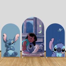 JY207 Stitch Lilo Good Night Starry Sky Arch Backdrop Cover Elastic Fabric Kids Birthday Baby Shower Decoration