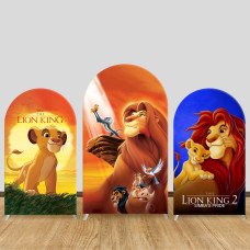 JY211 The Lion King Simba Arch Backdrop Cover Elastic Fabric Kids Birthday Party Decoration