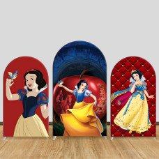 JY214 Snow White Red Apple Castle Arch Backdrop Cover Elastic Fabric Girls Birthday Party Decoration