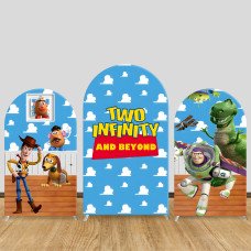 JY217 Toy Story Two Infinity and Beyond Arch Backdrop Cover Elastic Fabric Kids Birthday Party Decoration