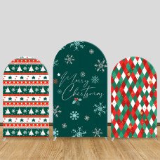 JY227 Christmas Sweater Snowflake Merry Christmas Arch Backdrop Cover Elastic Fabric Holiday Party Decoration