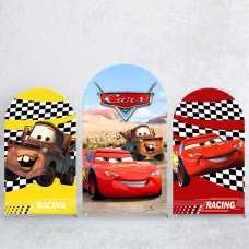 JY232 Cars RACING Themed Arch Backdrop Cover Elastic Fabric Kids Race Car Birthday Decoration