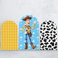 JY236 Toy Story Woody Cow Print Arch Backdrop Cover Elastic Fabric Kids Birthday Party Decoration