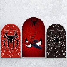 JY237 Spider-Man Spider Web Arch Backdrop Cover Elastic Fabric Kids Superhero Birthday Decoration