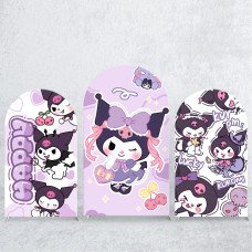 JY241 Kuromi Lolita Style Pink Arch Backdrop Cover Elastic Fabric Girls Birthday Decoration