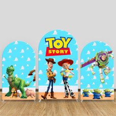 JY268   Toy Story Characters Arch Backdrop Cover, Elastic Fabric Arch Backdrop for Kids Birthday Party, Baby Shower, Photo Booth Decor