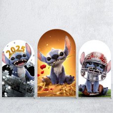 JY282  Stitch Themed Arch Backdrop Cover, Elastic Fabric Arch Backdrop for Birthday Party, Photo Booth Decoration