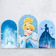 JY284  Cinderella Princess Arch Backdrop Cover, Elastic Fabric Arch Backdrop for Girls Birthday Party, Photo Booth Decoration