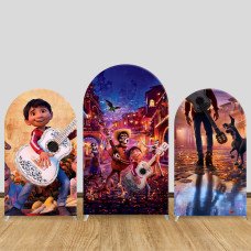 JY311 Coco Miguel Guitar Arch Backdrop Cover Elastic Fabric Cartoon Kids Birthday Party Decoration