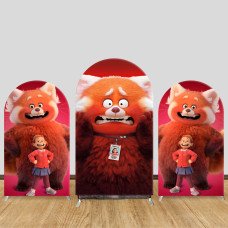 JY312 Turning Red Mei Panda Arch Backdrop Cover Elastic Fabric Cartoon Girls Birthday Decoration