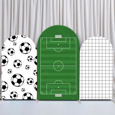 JY329 Soccer Football Field Arch Backdrop Cover Elastic Fabric Sports Themed Birthday Party Decoration