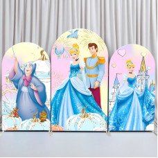 JY330 Cinderella Princess Fairy Godmother Arch Backdrop Cover Elastic Fabric Fairy Tale Birthday Wedding Decoration