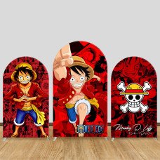 JY334 One Piece Luffy Straw Hat Pirates Arch Backdrop Cover Elastic Fabric Anime Birthday Party Decoration
