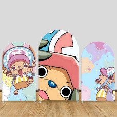 JY337 One Piece Tony Tony Chopper Cute Cartoon Arch Backdrop Cover Elastic Fabric Kids Birthday Party Decoration