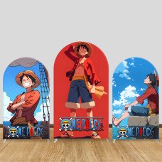 JY338 One Piece Monkey D. Luffy Arch Backdrop Cover Elastic Fabric Anime Themed Birthday Party Decoration