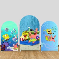 JY357 SpongeBob SquarePants Patrick Star Couch Arch Backdrop Cover Elastic Fabric Cartoon Kids Birthday Decoration