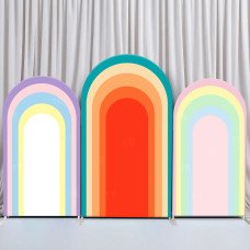 JY370 Macaron Rainbow Arch Backdrop Cover Elastic Fabric Kids Birthday Party Decoration