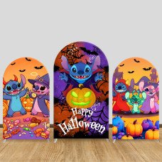 JY380 Stitch Happy Halloween Vampire Arch Backdrop Cover Elastic Fabric Cartoon Kids Halloween Decoration