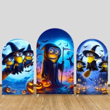 JY393 Minions Halloween Witch Grim Reaper Arch Backdrop Cover Elastic Fabric Kids Halloween Party Decoration