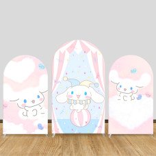 JY459 Circus Cinnamoroll Arch Backdrop Cover, Elastic Fabric Background for Kids & Playful Themed Party