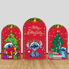 JY464 Christmas Stitch Arch Backdrop Cover, Elastic Fabric Background for Kids & Holiday Themed Party