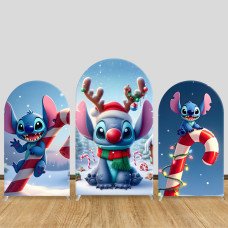 JY470 Christmas Stitch Arch Backdrop Cover, Elastic Fabric Background for Kids & Holiday Themed Party