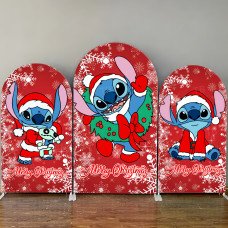 JY472 Snowflake Christmas Stitch Arch Backdrop Cover, Elastic Fabric Background for Kids & Festive Themed Party