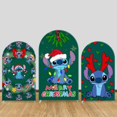 JY475 Deep Green Christmas Stitch Arch Backdrop Cover, Elastic Fabric Background for Kids & Nature Holiday Themed Party