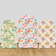 JY524 Boho Floral Arch Backdrop Cover, Elastic Fabric Arch Backdrop for Wedding, Baby Shower, Girls Birthday Party Decoration
