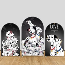 JY526 101 Dalmatians Arch Backdrop Cover, Elastic Fabric Arch Backdrop for Kids Birthday Party, Photo Booth Decoration