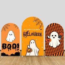 JY535  Boo Halloween Ghost Arch Backdrop Cover, Elastic Fabric Arch Backdrop for Halloween Party, Photo Booth Decoration