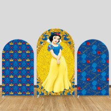 JY570  Snow White Princess Gold Glitter Arch Backdrop Cover, Elastic Fabric Arch for Girls Birthday Party, Photo Booth Decoration
