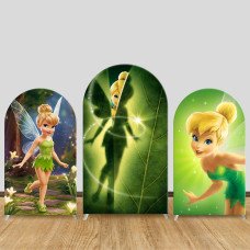 JY571 Tinker Bell Fairy Arch Backdrop Cover, Elastic Fabric Arch for Girls Birthday Party, Photo Booth Decoration