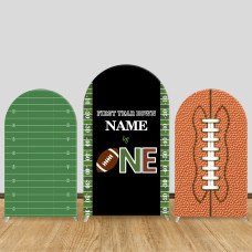 JY572 First Year Down Football Arch Backdrop Cover, Elastic Fabric Arch for Boys 1st Birthday Party, Photo Booth Decoration