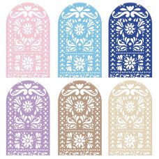 JY582   Mexican Folk Art Papel Picado Arch Backdrop Cover, Colorful Elastic Fabric Arch for Fiesta, Wedding, Party Decoration