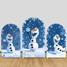 JY607  Frozen Olaf Blue Snowflake Arch Backdrop Cover, Elastic Fabric Arch for Winter Baby Shower, Kids Birthday Decoration