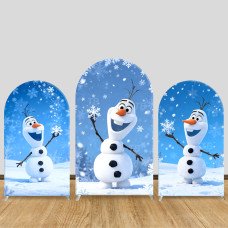 JY607  Frozen Olaf Winter Snowflake Arch Backdrop Cover, Elastic Fabric Arch for Kids Winter Party, Photo Booth Decoration
