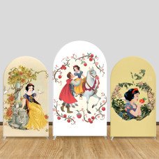 JY633 Snow White Vintage Fairy Tale Arch Backdrop Cover, Elastic Fabric Arch for Girls Birthday, Princess Party Decoration