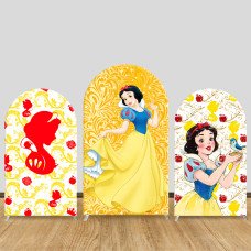 JY659 Snow White Silhouette Apple Arch Backdrop Cover, Elastic Fabric Arch for Girls Birthday, Princess Party Decoration