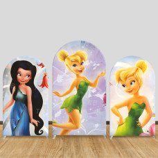 JY661 Tinker Bell Fairy Arch Backdrop Cover, Elastic Fabric Arch for Girls Birthday, Magical Party Decoration