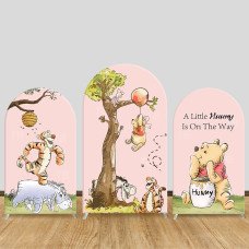 JY663  Winnie The Pooh Tigger Hunny Arch Backdrop Cover, Elastic Fabric Arch for Kids Birthday, Cartoon Party Decoration